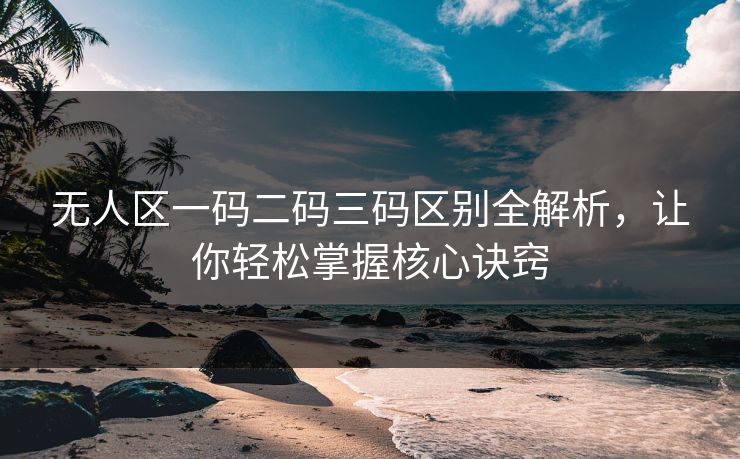 无人区一码二码三码区别全解析，让你轻松掌握核心诀窍